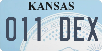 KS license plate 011DEX