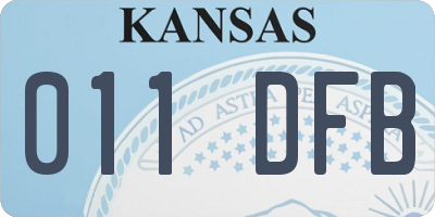 KS license plate 011DFB