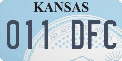 KS license plate 011DFC