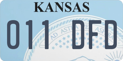 KS license plate 011DFD