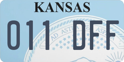 KS license plate 011DFF
