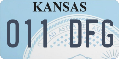 KS license plate 011DFG