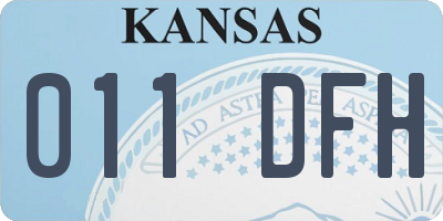 KS license plate 011DFH