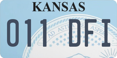 KS license plate 011DFI