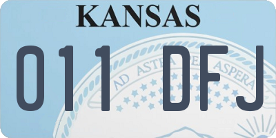 KS license plate 011DFJ