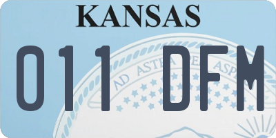 KS license plate 011DFM
