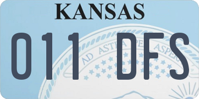 KS license plate 011DFS