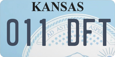 KS license plate 011DFT