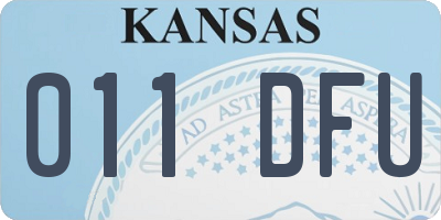 KS license plate 011DFU