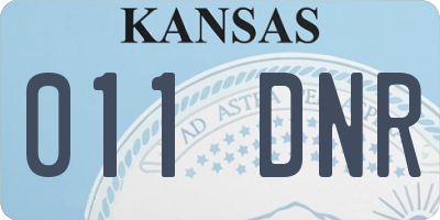 KS license plate 011DNR