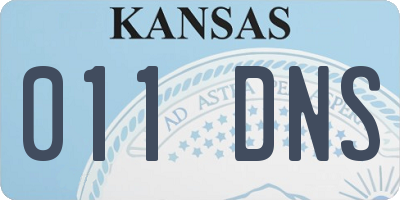 KS license plate 011DNS