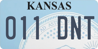 KS license plate 011DNT