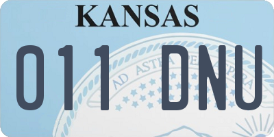 KS license plate 011DNU