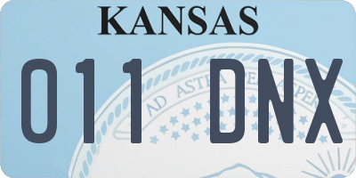 KS license plate 011DNX