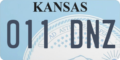 KS license plate 011DNZ