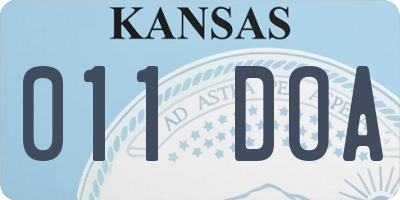 KS license plate 011DOA