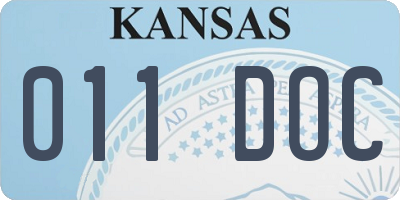 KS license plate 011DOC