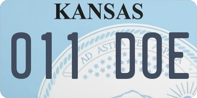 KS license plate 011DOE