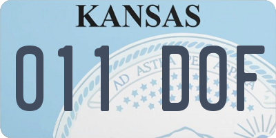 KS license plate 011DOF