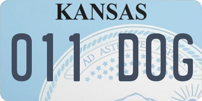 KS license plate 011DOG