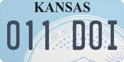 KS license plate 011DOI