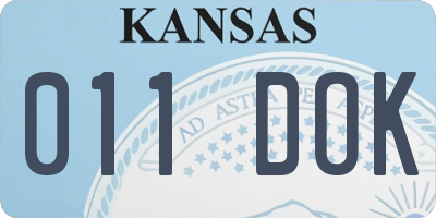 KS license plate 011DOK