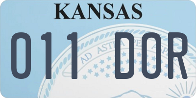 KS license plate 011DOR