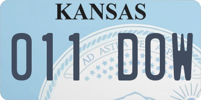 KS license plate 011DOW