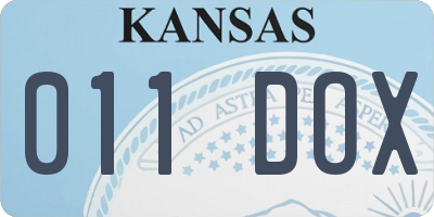 KS license plate 011DOX