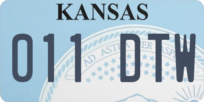 KS license plate 011DTW