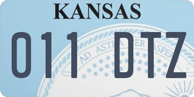 KS license plate 011DTZ