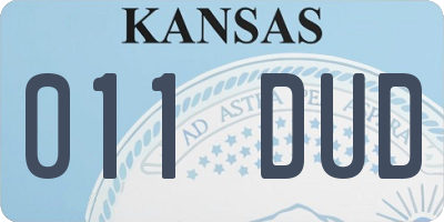 KS license plate 011DUD