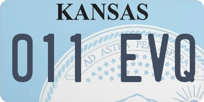 KS license plate 011EVQ