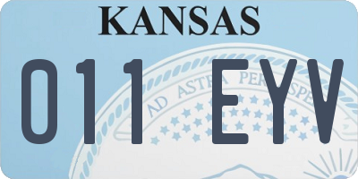 KS license plate 011EYV