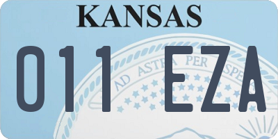 KS license plate 011EZA