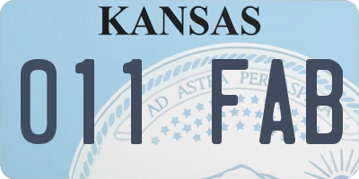 KS license plate 011FAB