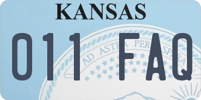 KS license plate 011FAQ