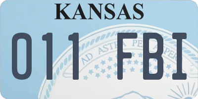 KS license plate 011FBI