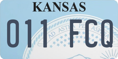 KS license plate 011FCQ