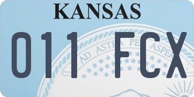KS license plate 011FCX