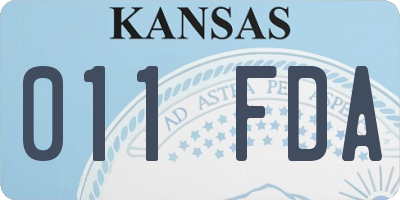 KS license plate 011FDA