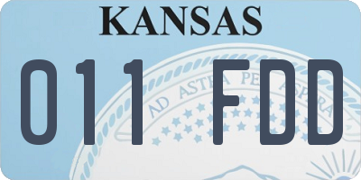 KS license plate 011FDD