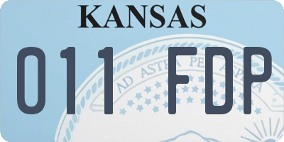 KS license plate 011FDP