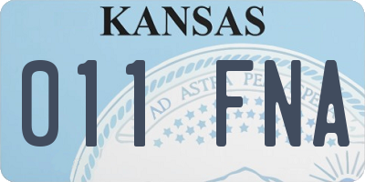 KS license plate 011FNA