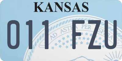 KS license plate 011FZU