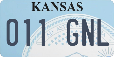 KS license plate 011GNL