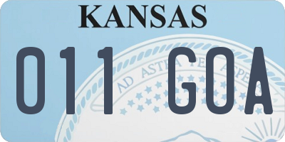 KS license plate 011GOA