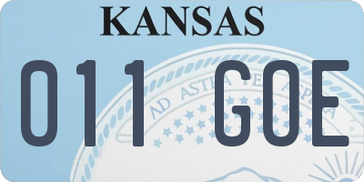 KS license plate 011GOE
