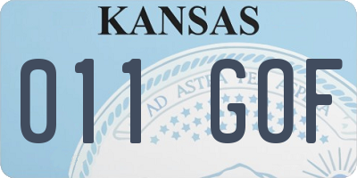 KS license plate 011GOF