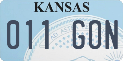 KS license plate 011GON